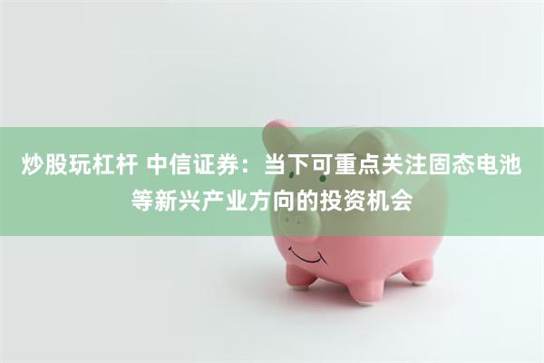 炒股玩杠杆 中信证券：当下可重点关注固态电池等新兴产业方向的投资机会