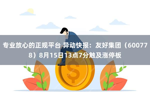 专业放心的正规平台 异动快报：友好集团（600778）8月15日13点7分触及涨停板