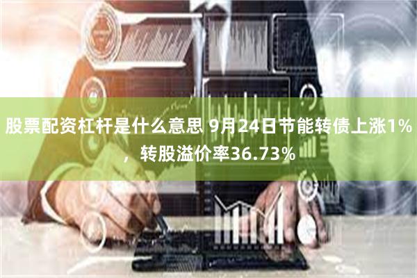 股票配资杠杆是什么意思 9月24日节能转债上涨1%，转股溢价率36.73%