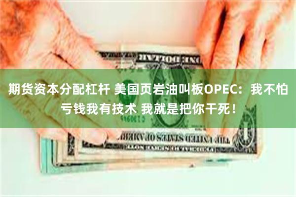 期货资本分配杠杆 美国页岩油叫板OPEC：我不怕亏钱我有技术 我就是把你干死！